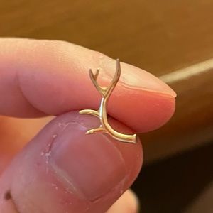 BVLA Antler Threaded Piercing - solid 14k yellow gold